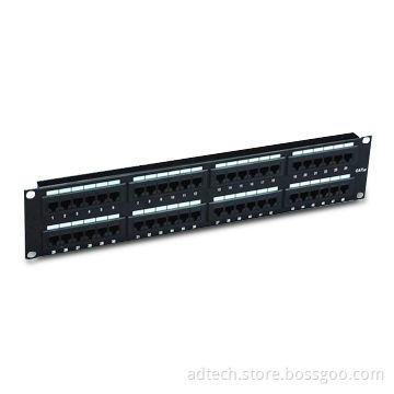 Cat5e Patch Panel, UTP Unshielded, RJ45 48 Ports, 19-inch Rack Mount, 2U and UL Approved